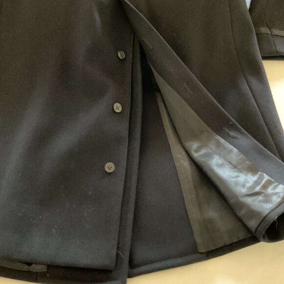 VTG 1942 WWII USN Navy Officers Bridgecoat Peacoat Wool Sz 38 Black Named Dated - Picture 14 of 16